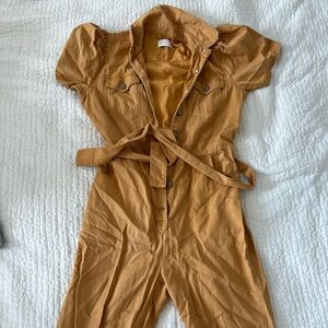 Free People Mustard Yellow Jumpsuit